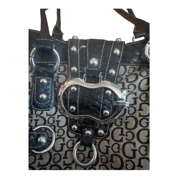 Guess Y2K Monogram Baguette Bag Vintage Logo Shoulder Purse Rare VTG 2000s - Picture 2 of 6